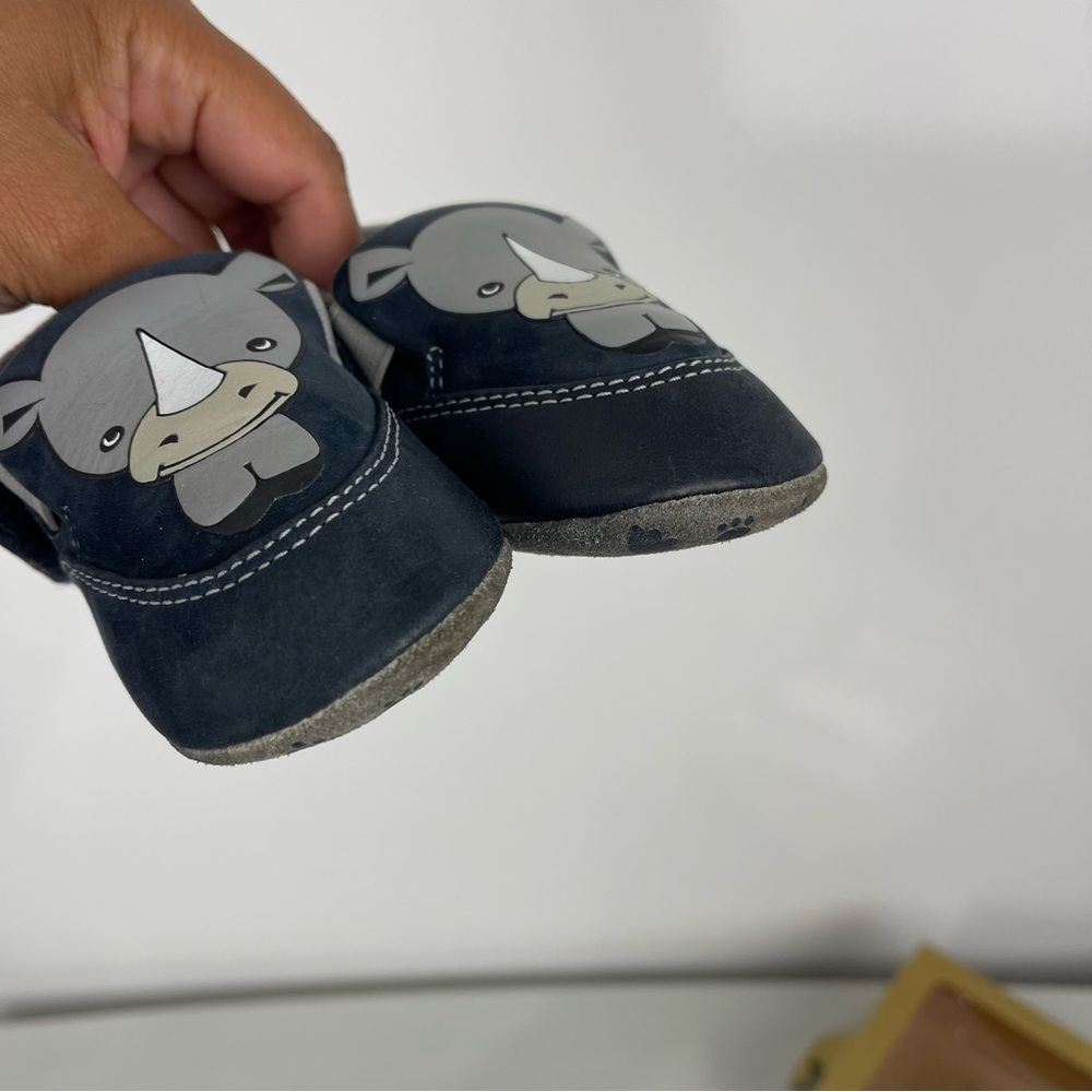 Timberland Infant Crib Shoes Blue Rhino Soft Sole Leather Size 2 - Picture 5 of 9